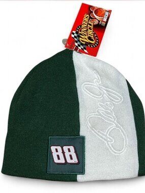 Dale Earnhardt Jr. #88 Winner’s Circle Beanie Socking cap hat Green White - Boys